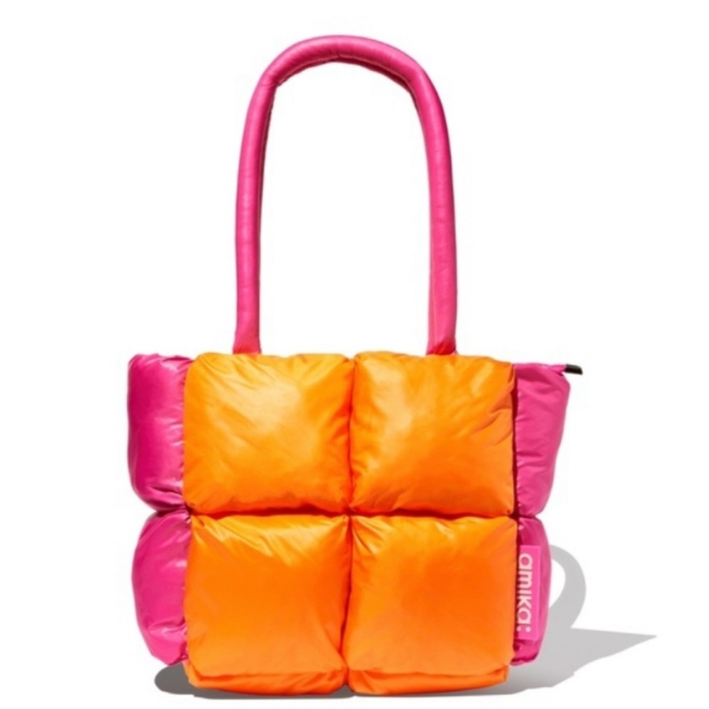 Amika Vibrant Pink and Orange Tote